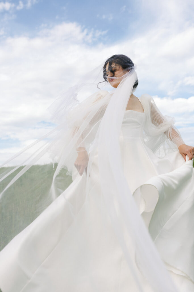 Artful portrait of the bride.